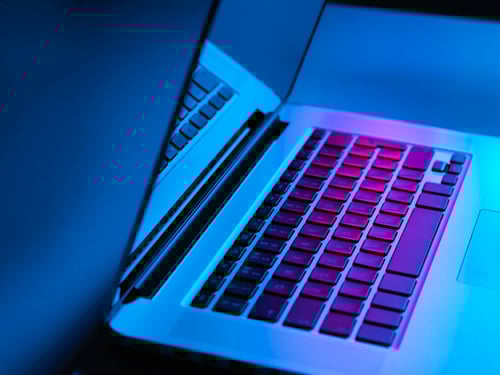 Laptop viewed from side
