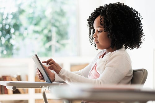 girl studying using tablet girl studying using tablet
