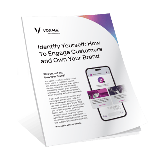 Own Your Brand GCER breakout cover Image of the cover of the "Identify Yourself: How to Engage Customers and Own Your Brand" guide — it shows the cover page with shading at the bottom to indicate the opening of a book